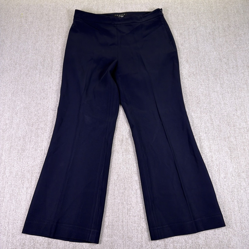 Theory Pants Women Size 4 Black Wide Leg Crepe Pants Made USA Career Office